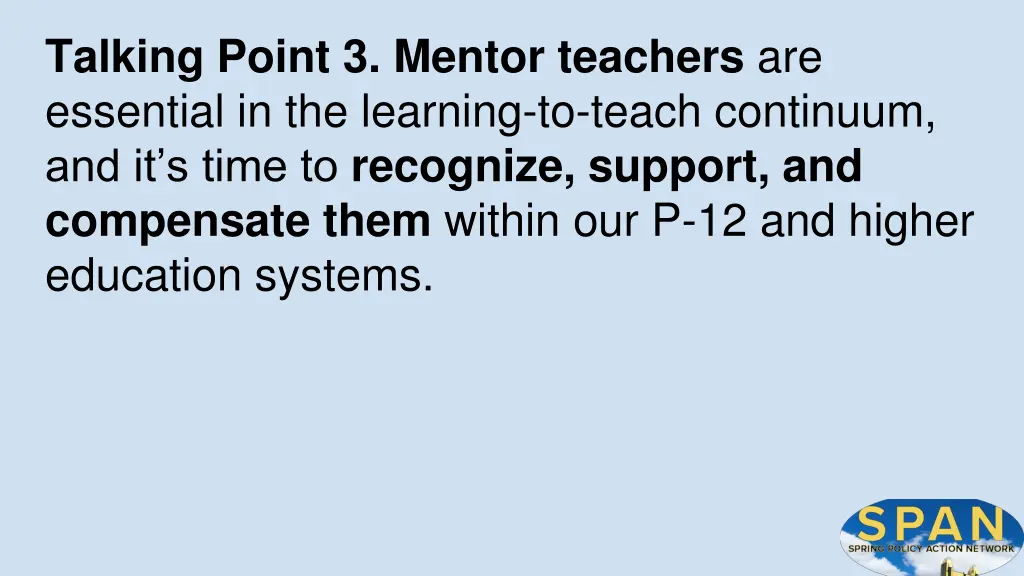 talking point 3 mentor teachers are essential