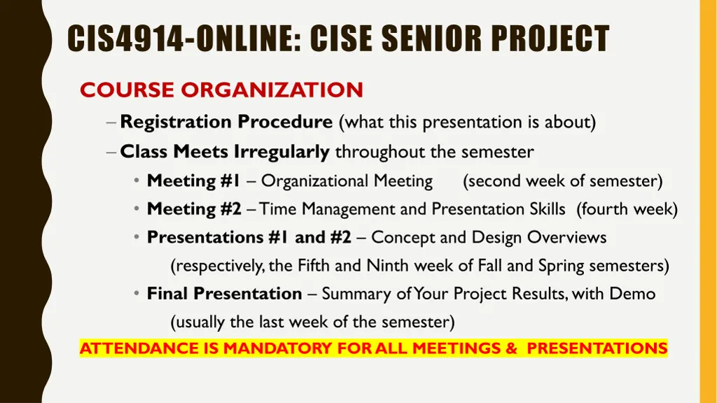cis4914 online cise senior project