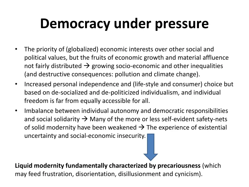 democracy under pressure