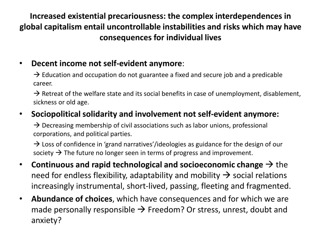increased existential precariousness the complex