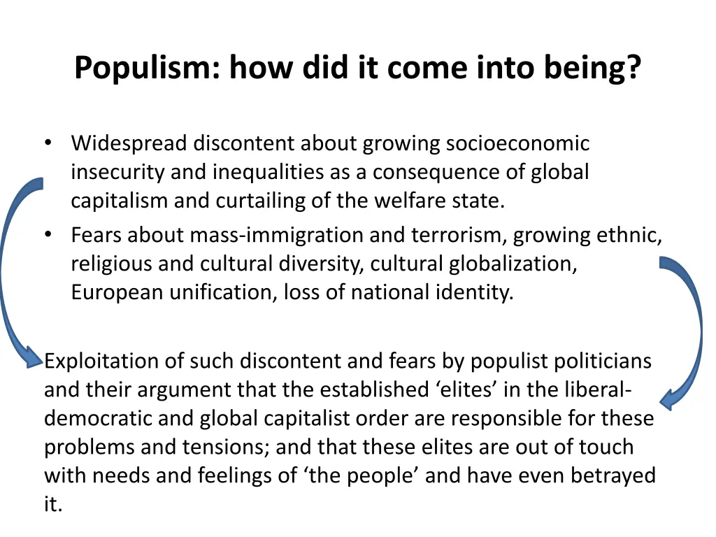 populism how did it come into being