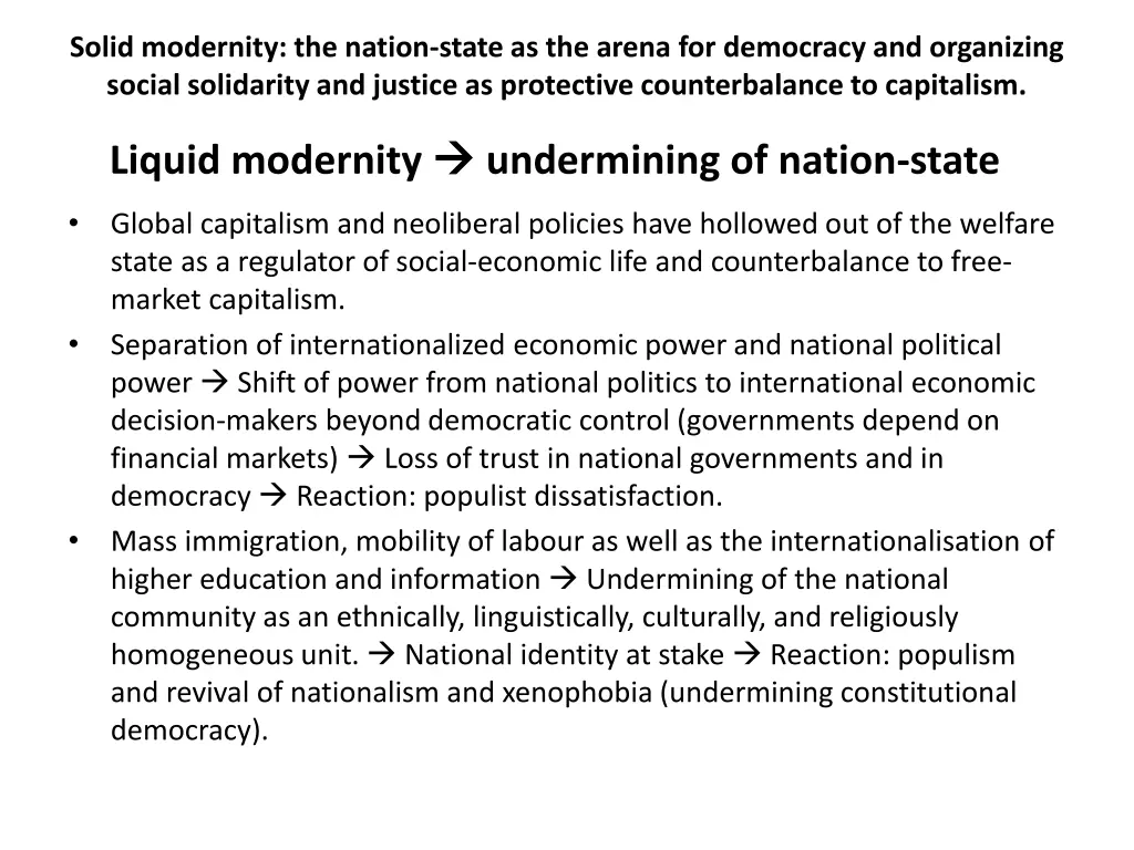 solid modernity the nation state as the arena