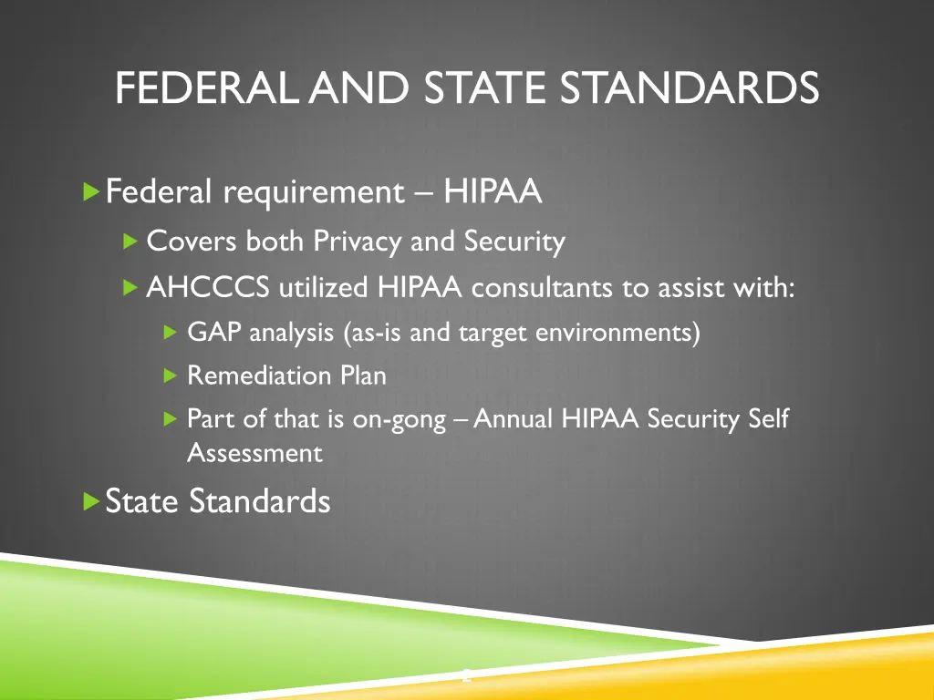 federal and state standards