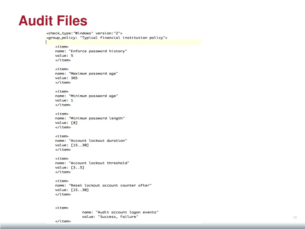 audit files