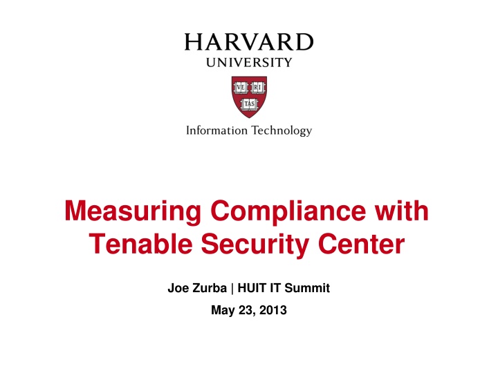 measuring compliance with tenable security center