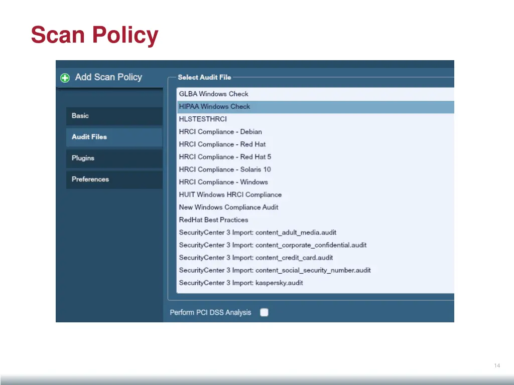 scan policy 1