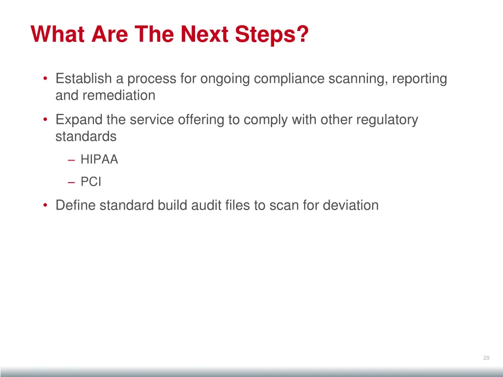 what are the next steps