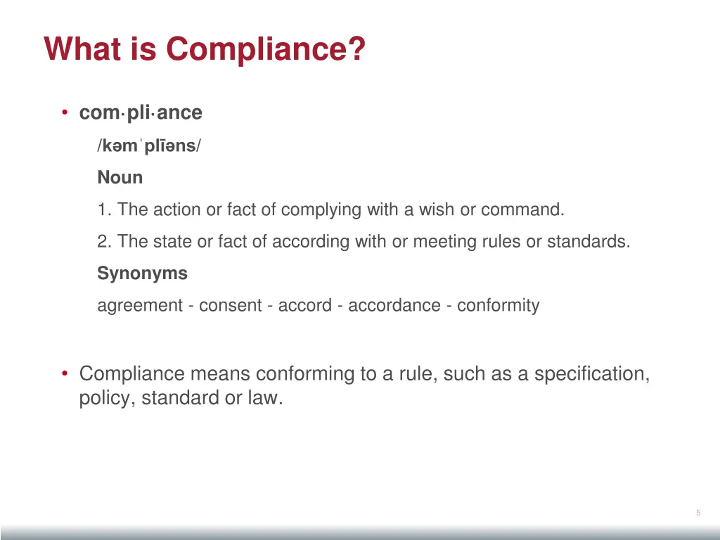what is compliance 1