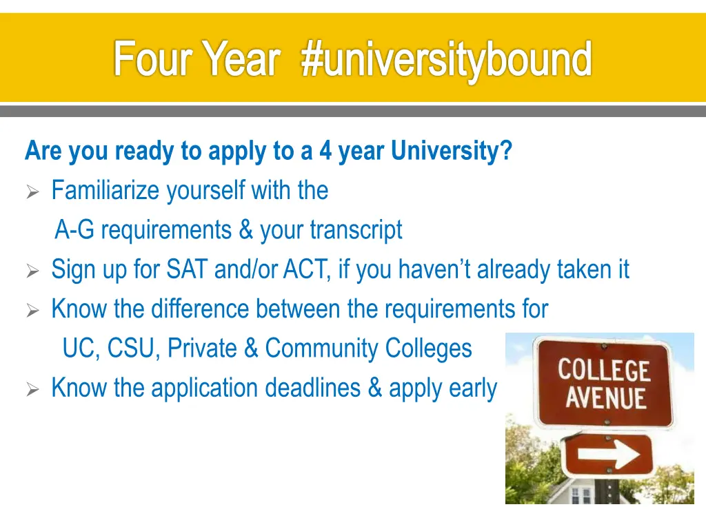 four year universitybound