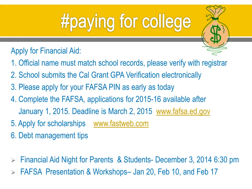 paying for college