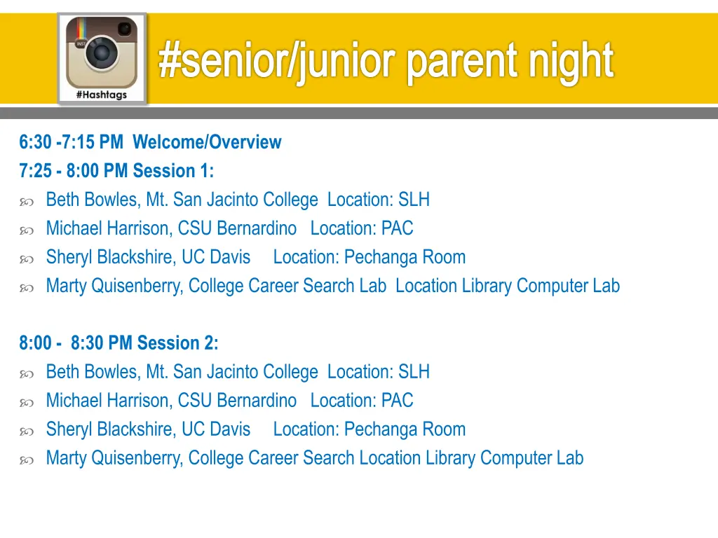senior junior parent night