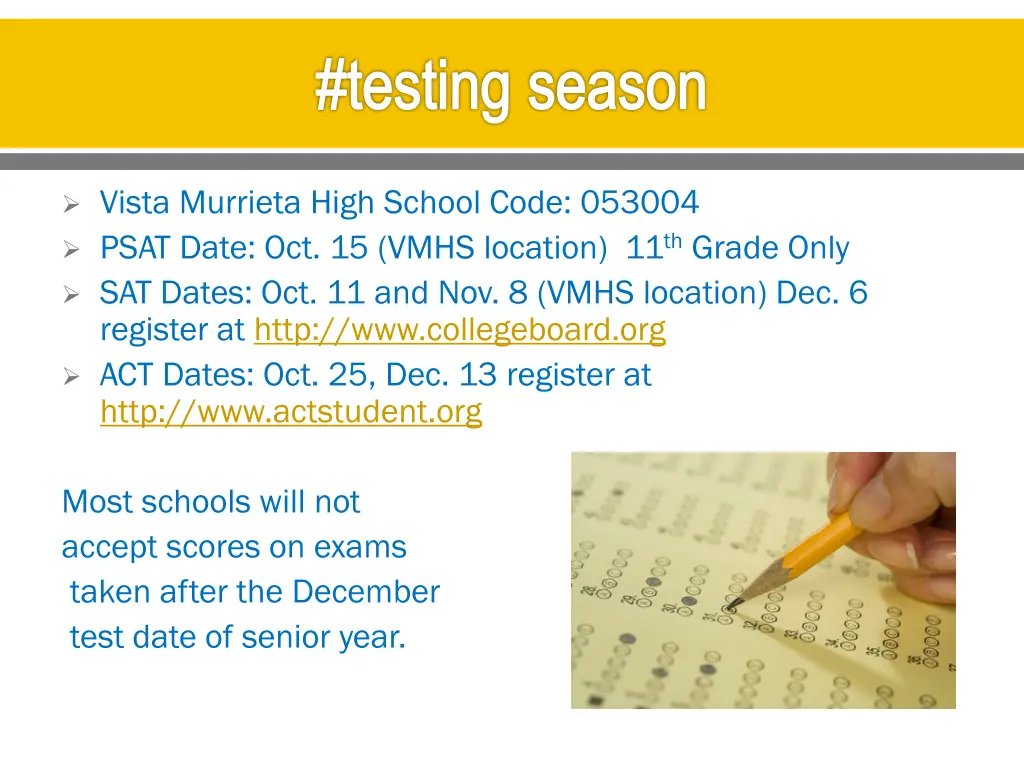 testing season