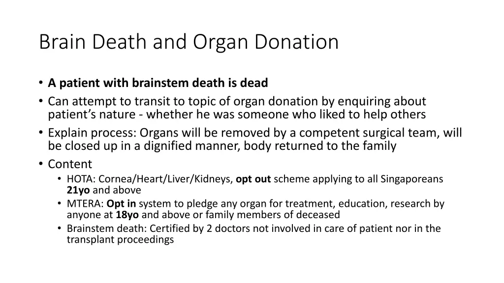 brain death and organ donation