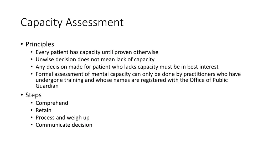 capacity assessment