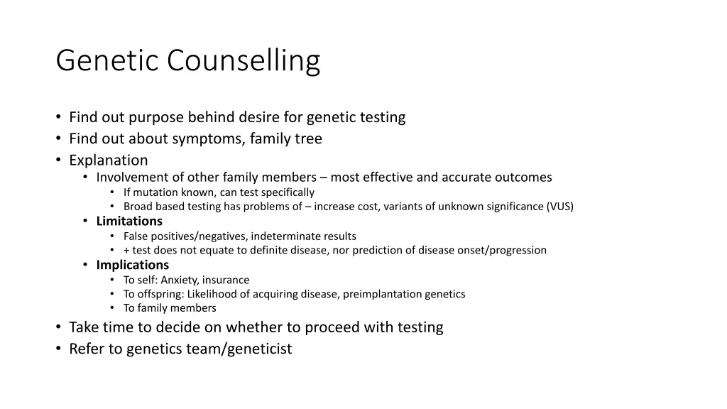 genetic counselling