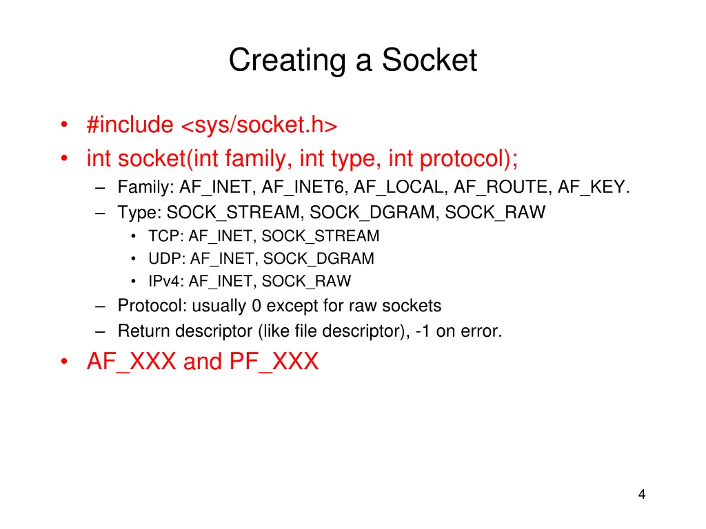 creating a socket