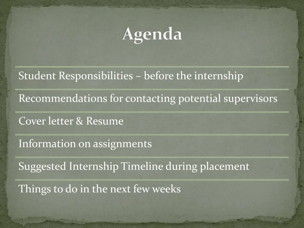 agenda
