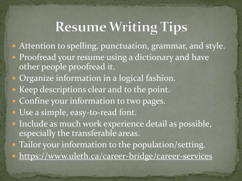 resume writing tips