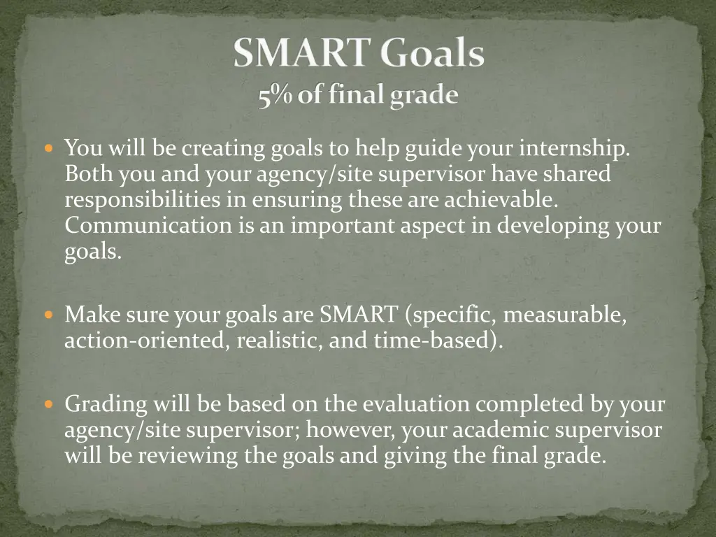 smart goals 5 of final grade