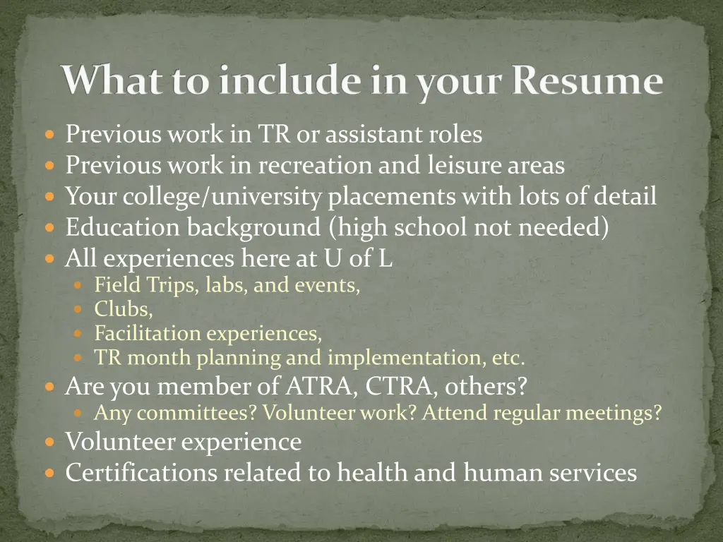 what to include in your resume
