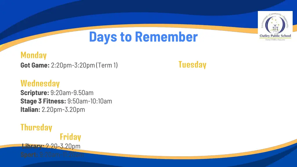 days to remember