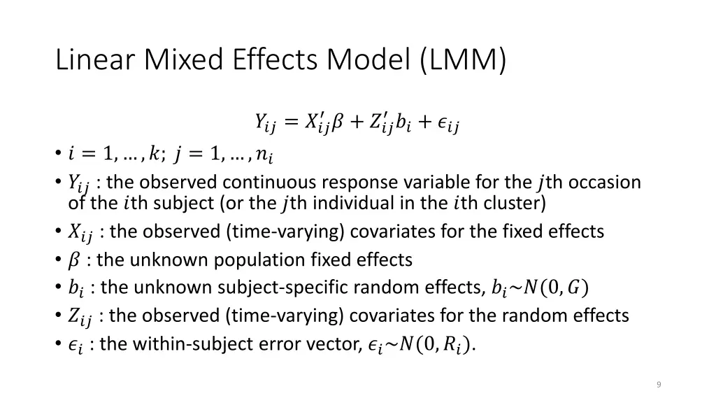 linear mixed effects model lmm