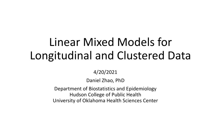 linear mixed models for longitudinal