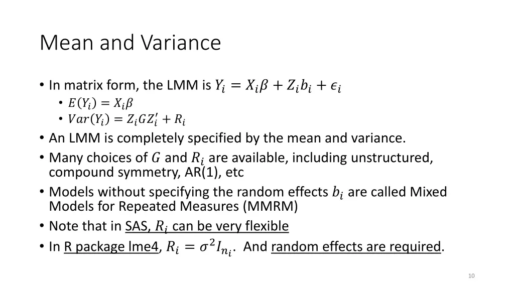 mean and variance