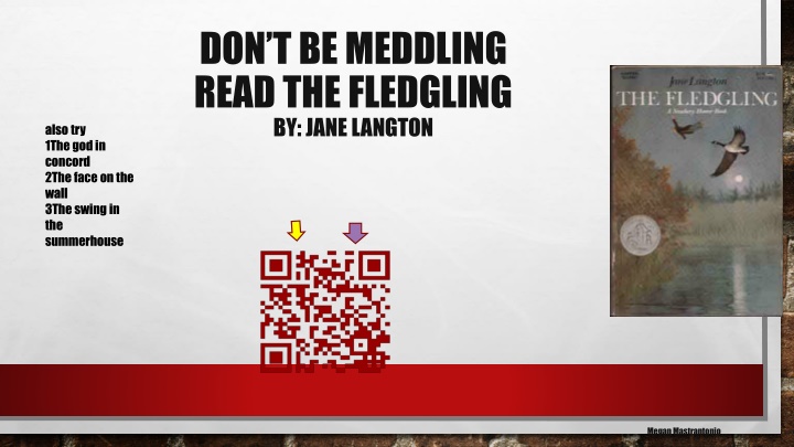 don t be meddling read the fledgling by jane