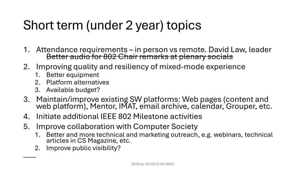 short term under 2 year topics