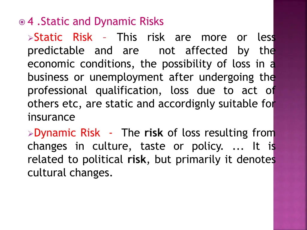 4 static and dynamic risks static risk