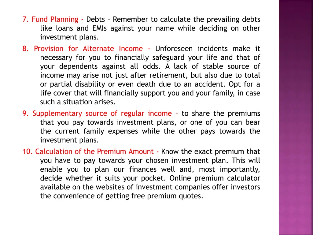 7 fund planning debts remember to calculate