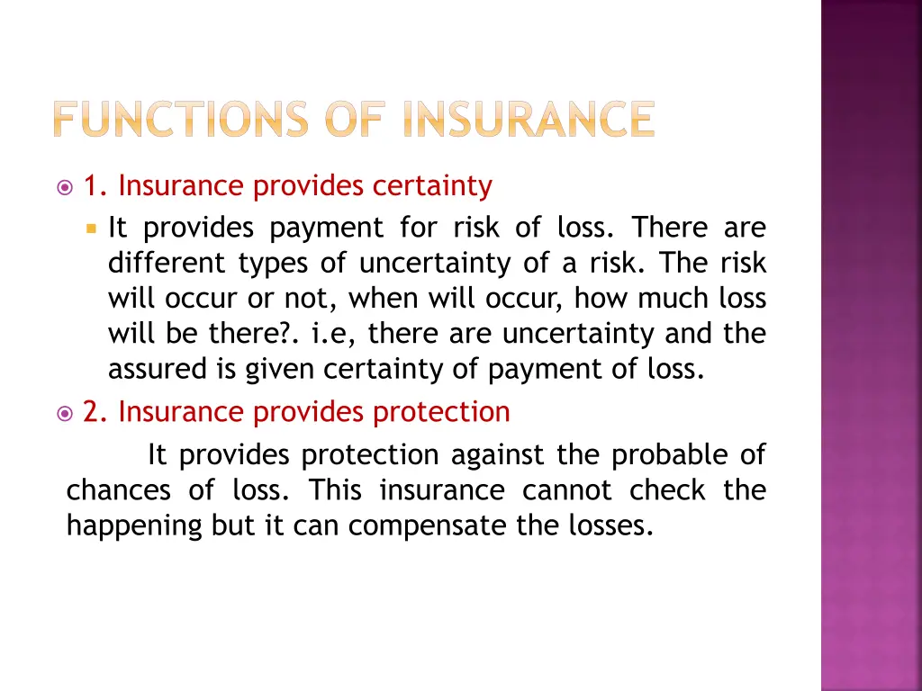 functions of insurance