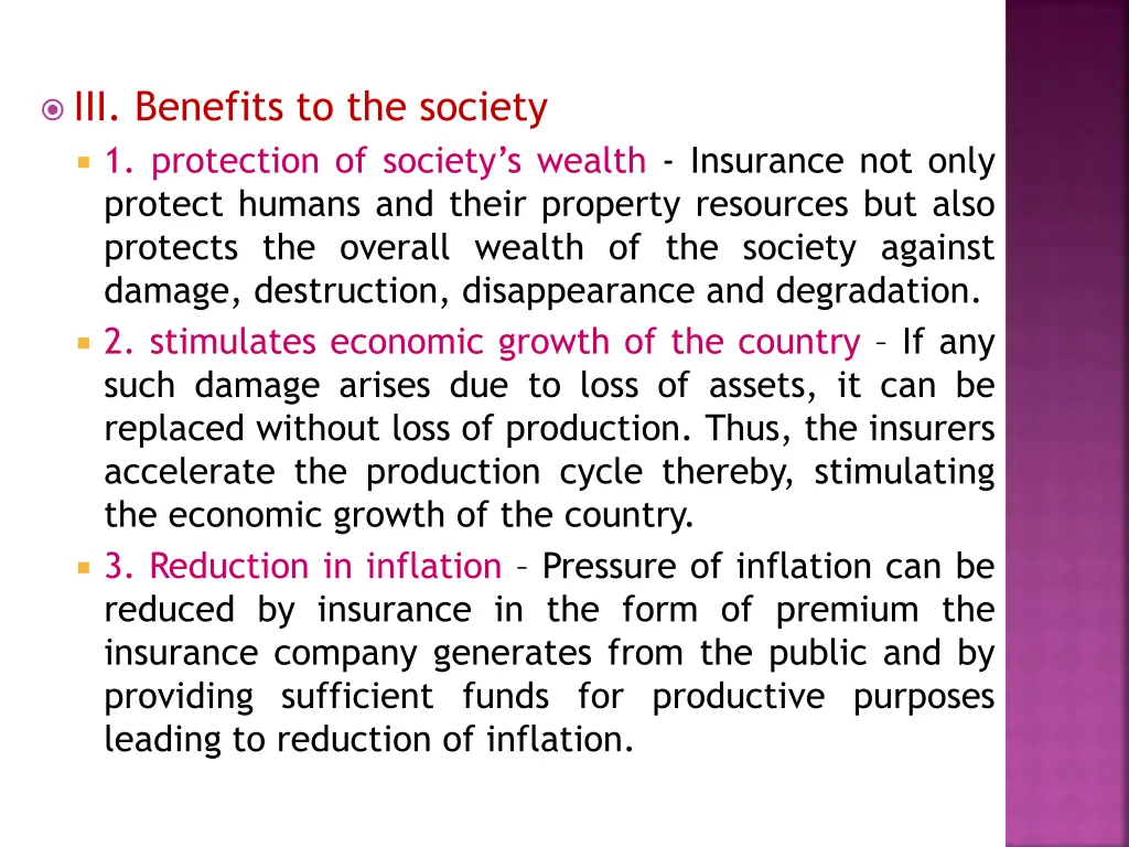 iii benefits to the society 1 protection