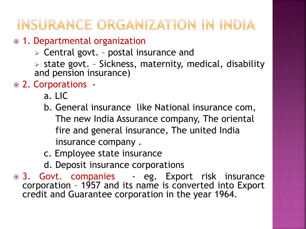 insurance organization in india
