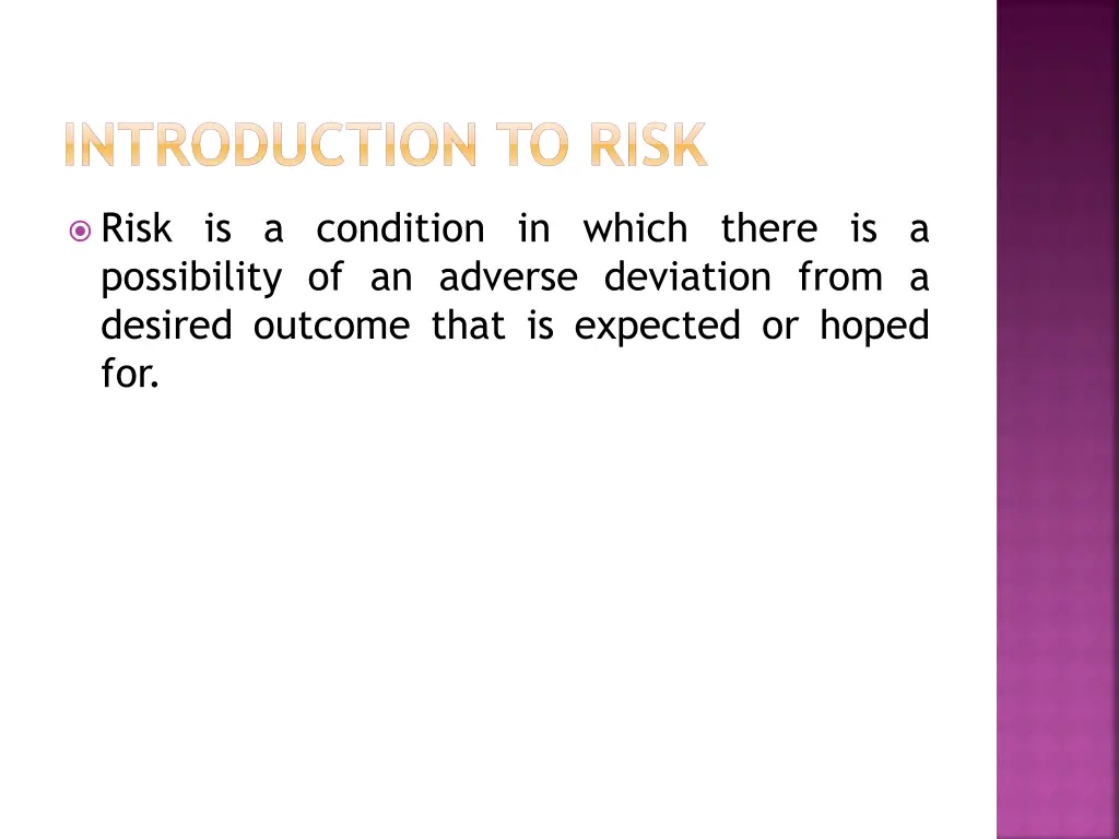 introduction to risk