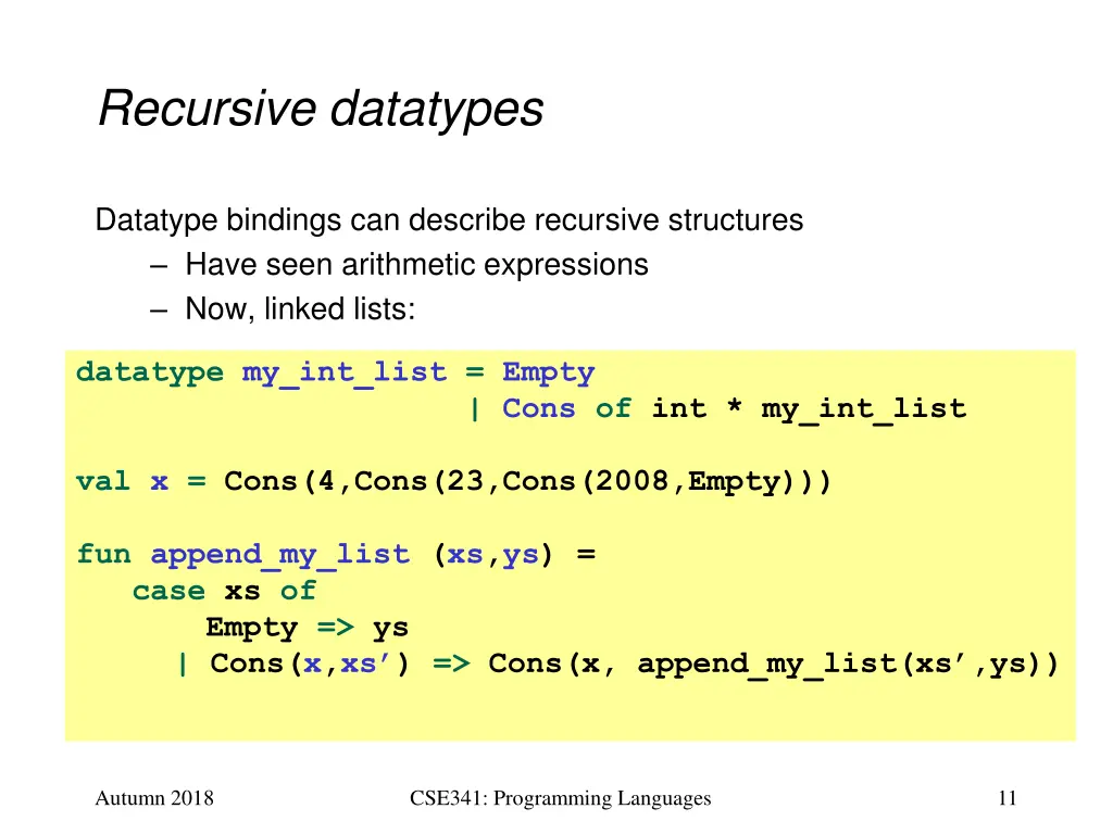 recursive datatypes