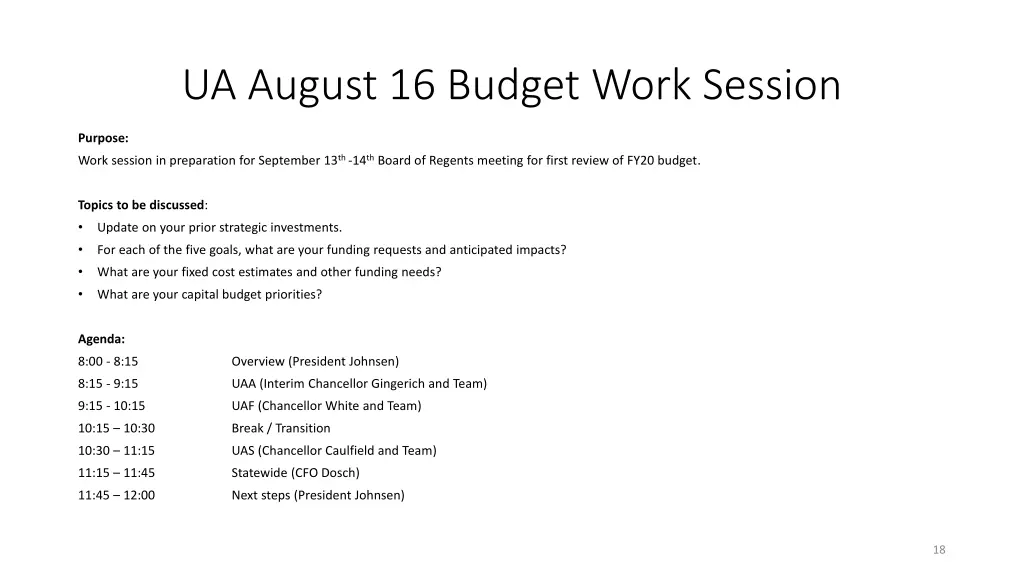 ua august 16 budget work session