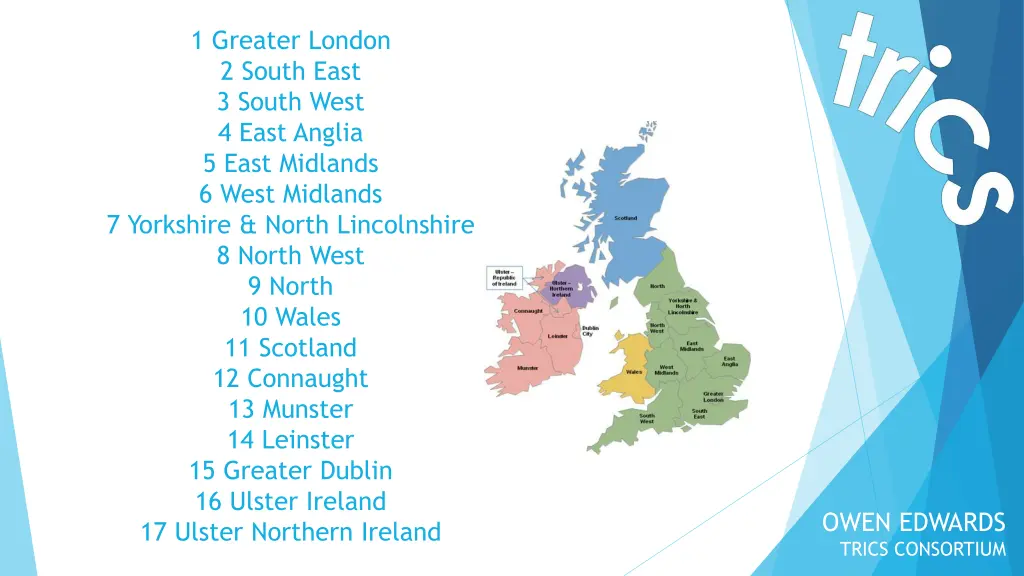 1 greater london 2 south east 3 south west 4 east