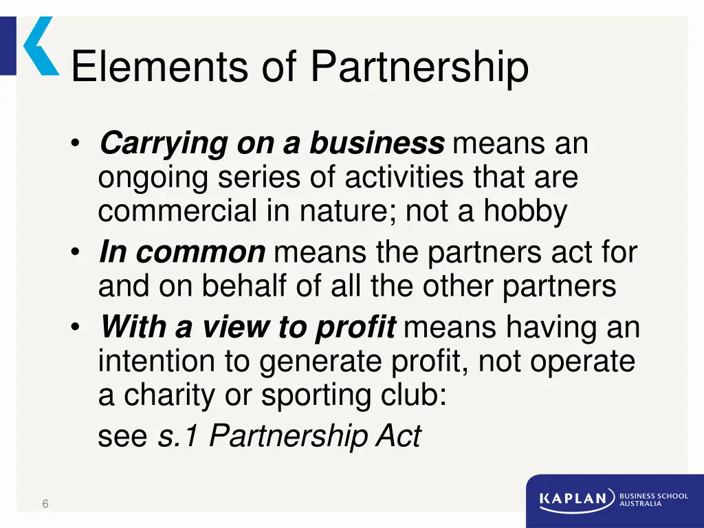 elements of partnership