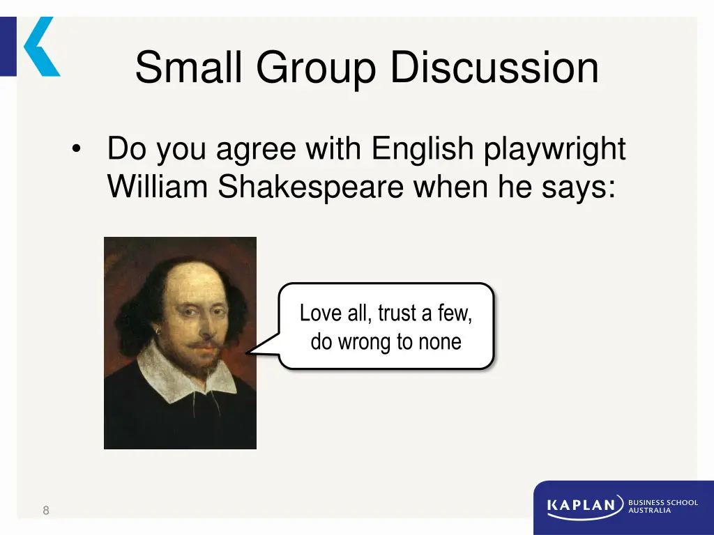 small group discussion 1