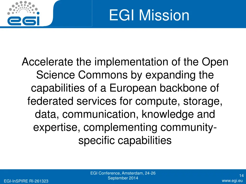 egi mission