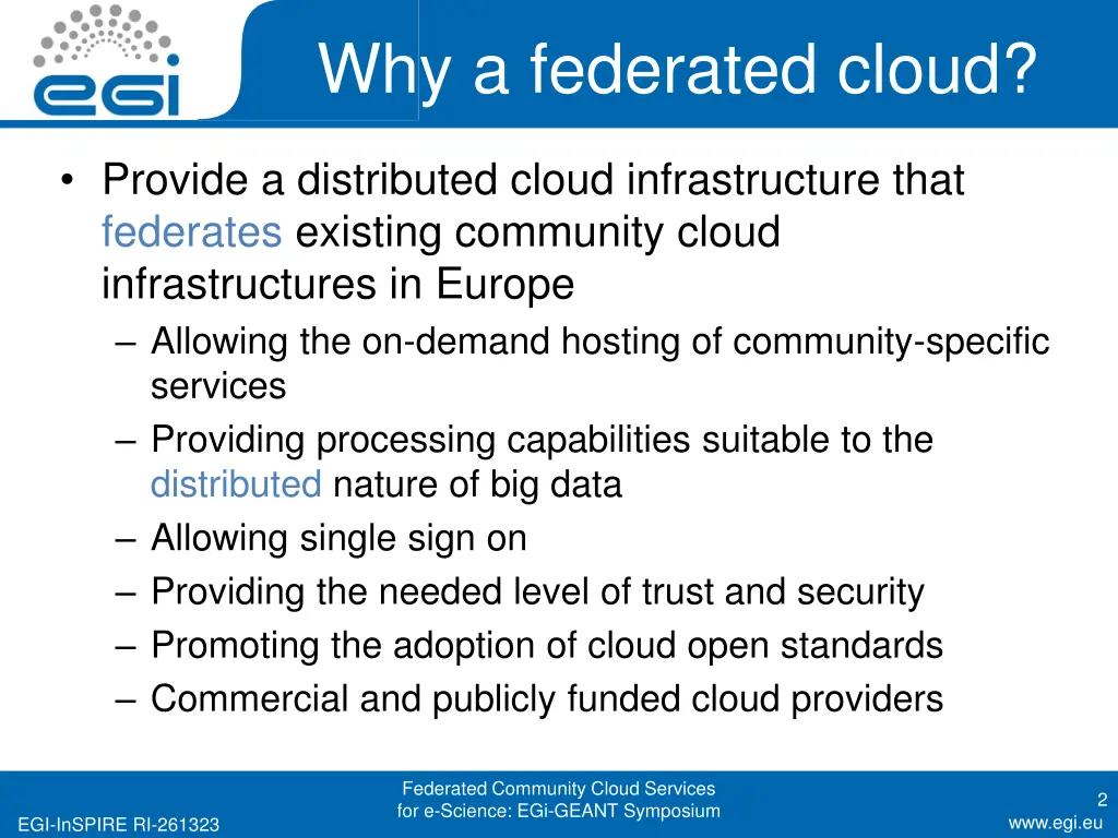 why a federated cloud