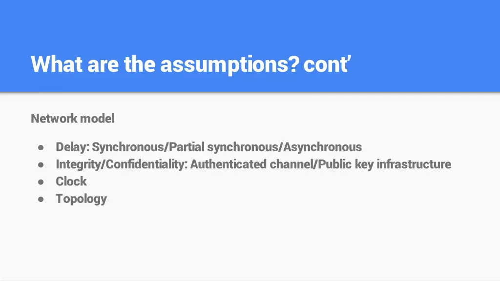 what are the assumptions cont