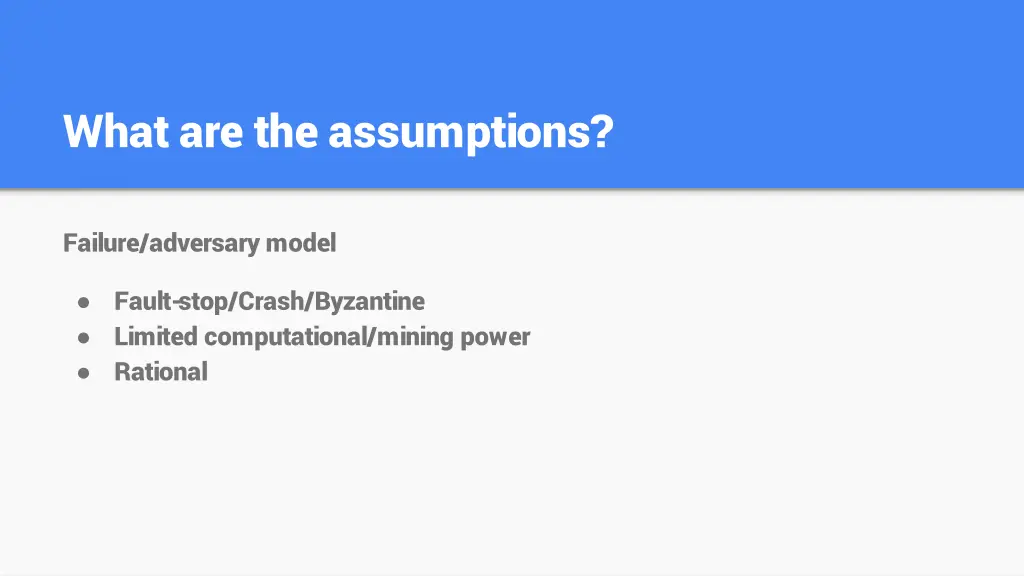 what are the assumptions