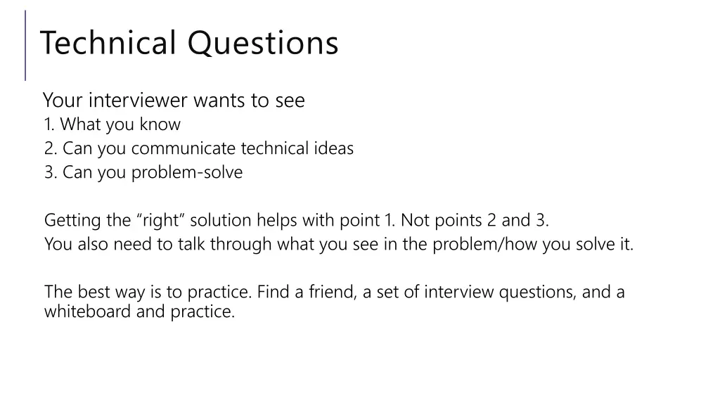 technical questions