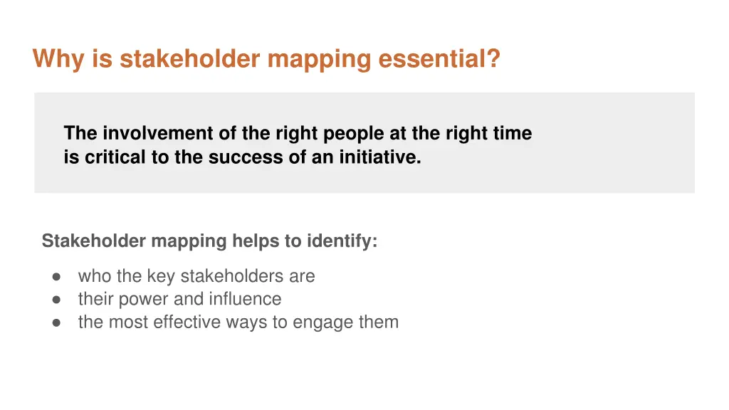 why is stakeholder mapping essential