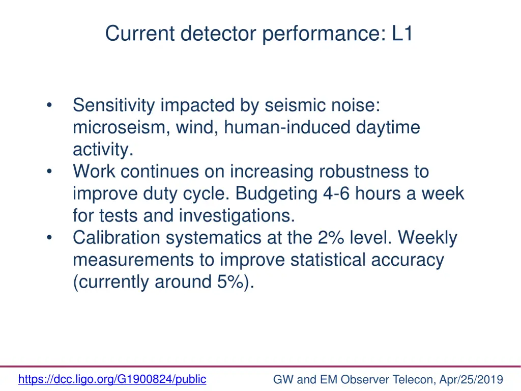 current detector performance l1