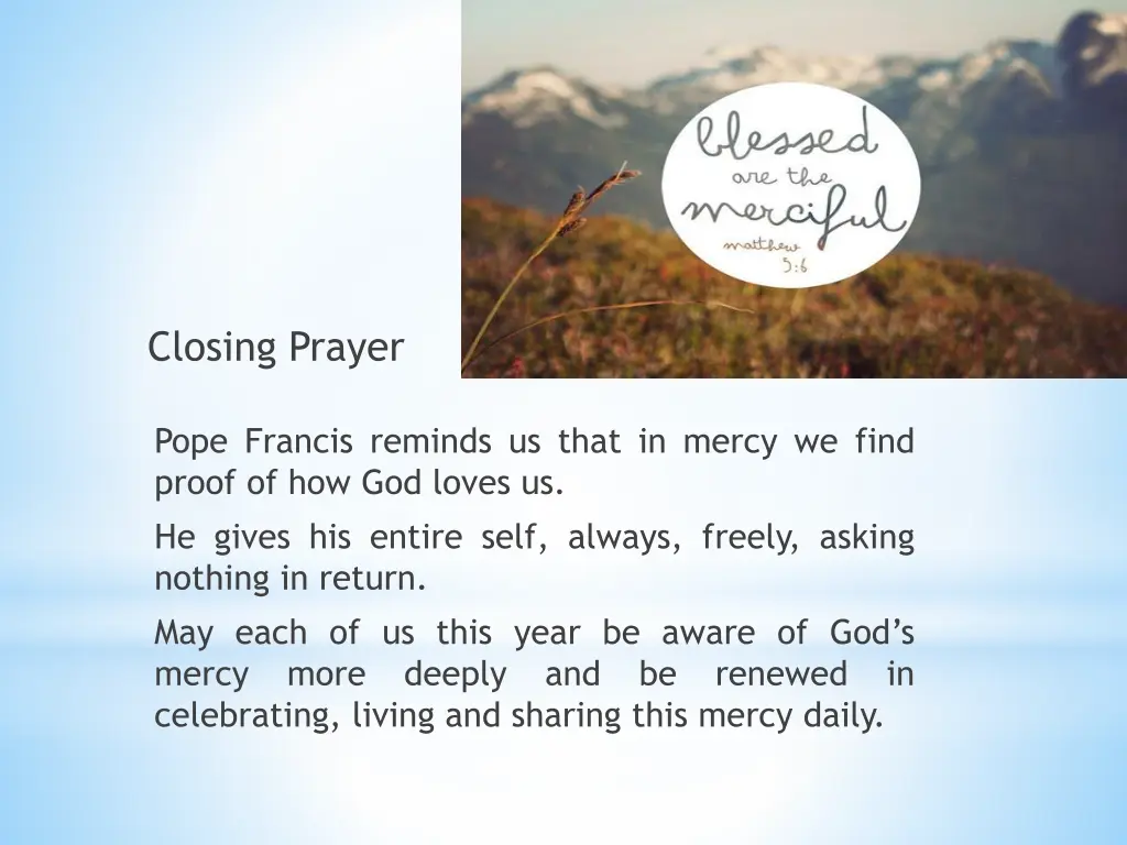 closing prayer