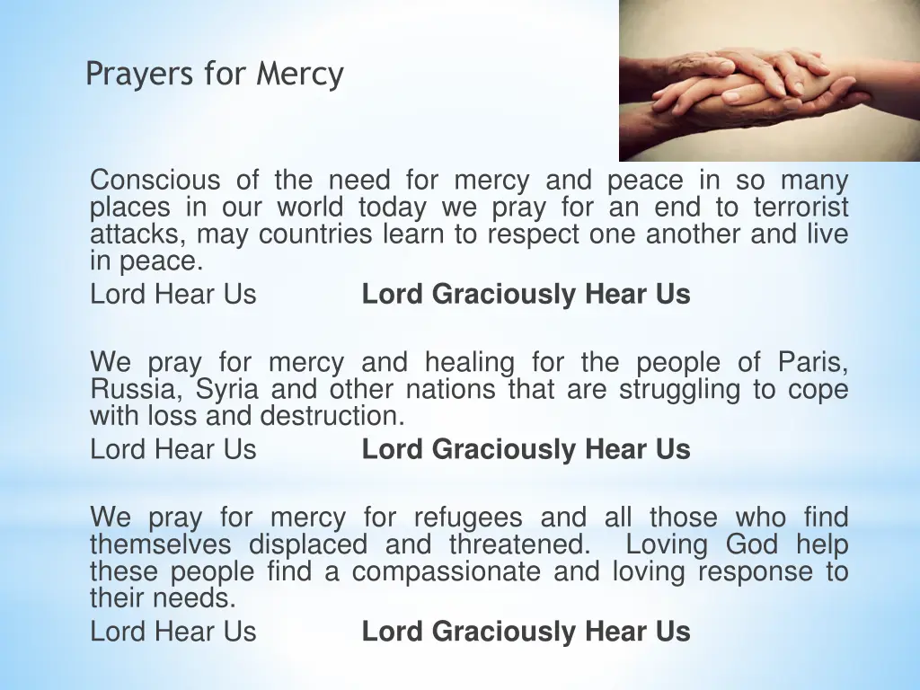 prayers for mercy